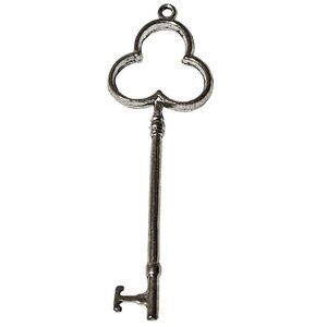 Vintage Silver Skeleton Key Pendant Charm Gothic Retro Fashion Jewelry Women